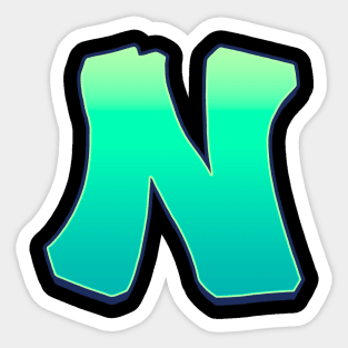 Letter N - Green fade Sticker